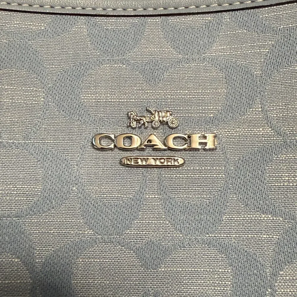 Coach Mollie Tote Bag 25 Signature C Light Blue - Picture 12 of 12